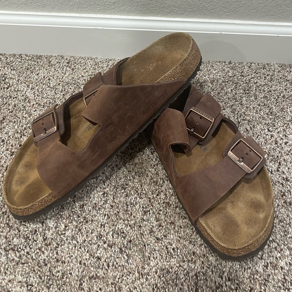 Birkenstock Arizona Mocha Brown Leather Men’s Size 11 eu 44